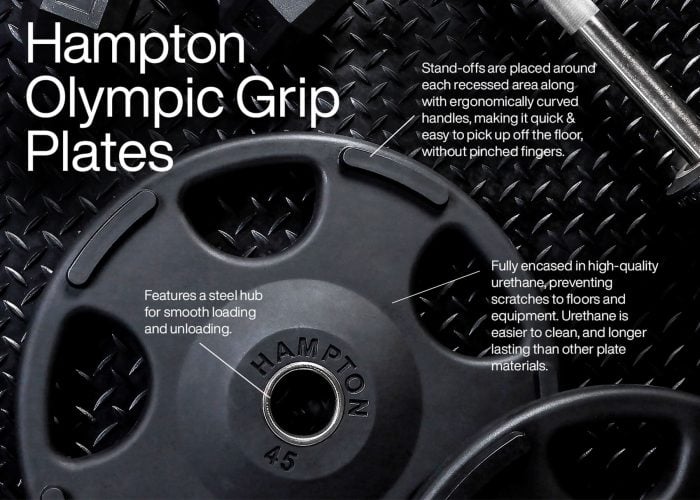Image of Hampton Olympic Grip Plates highlighting features.