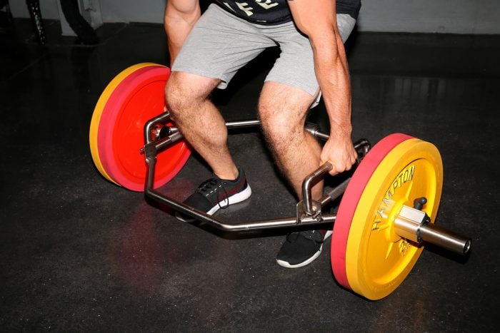 A weightlifter using the Hampton Multi-hex Trap Bar.