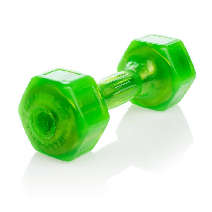 green jelly bell urethane coated dumbbell