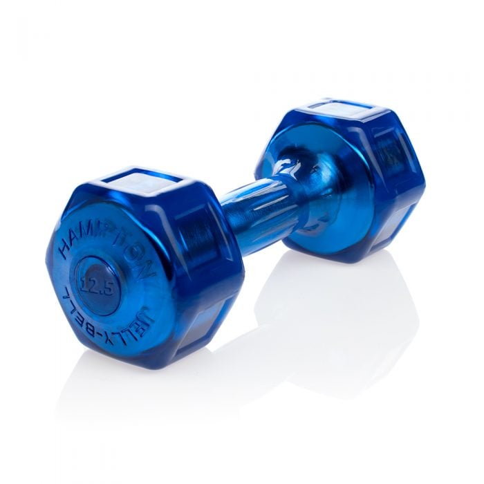 blue jelly bell urethane coated dumbbell