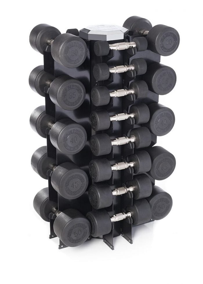 Urethane DURA-PRO Dumbbells | 13 PAIR Vertical Club Pack