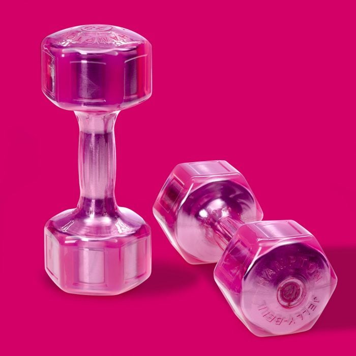 Pink outlet dumbbell set