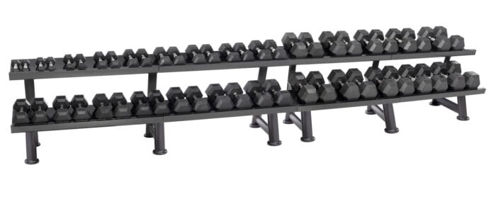 26 pair horizontal club pack of racked weights