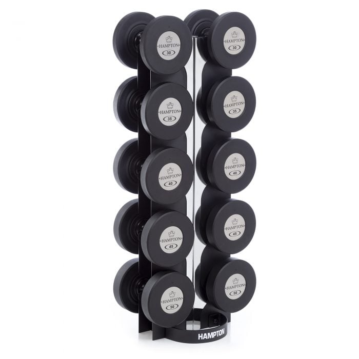 GEL-GRIP Urethane Dumbbells Black | 5 PAIR Vertical Club Pack (E)