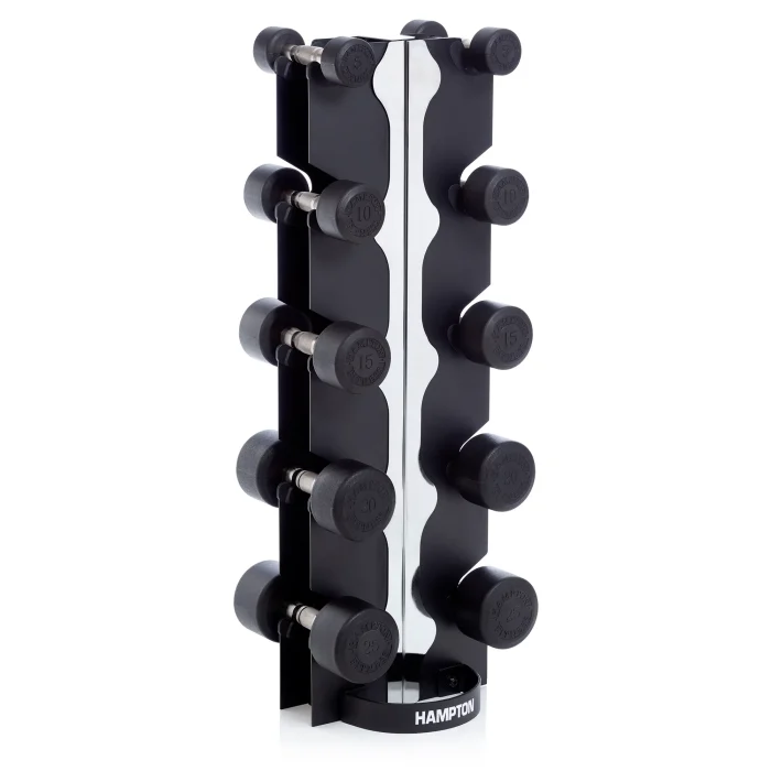 Urethane DURA-PRO Dumbbells | 5 PAIR Vertical Pack (D)