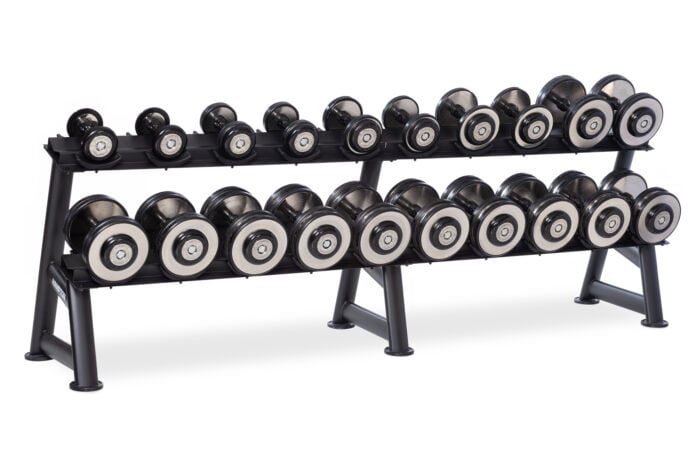 eclipse pro style dumbbells weights racked