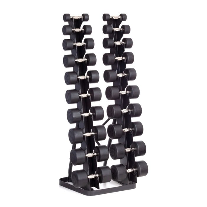 Urethane Dura-Pro Dumbbells | 10 Pair Twin Tower Vertical Club Pack